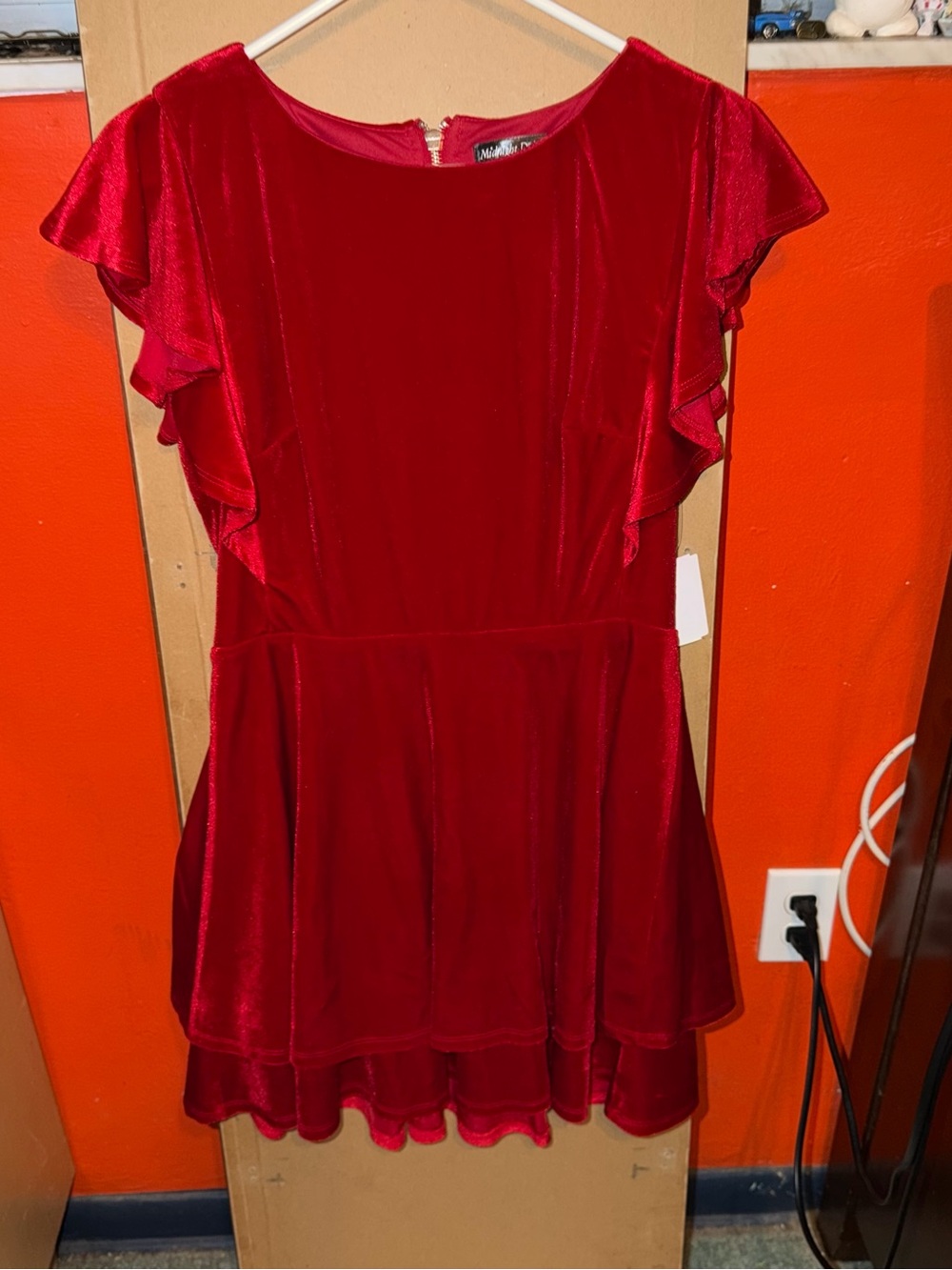 NWT Midnight Doll Red Velvet Flirty Dress
